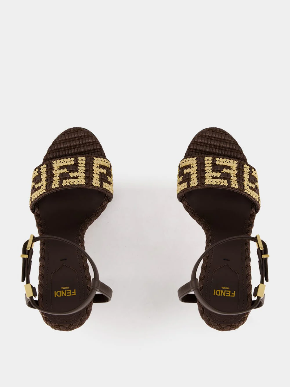 Brown Braided High-Heel Sandals - Image 4
