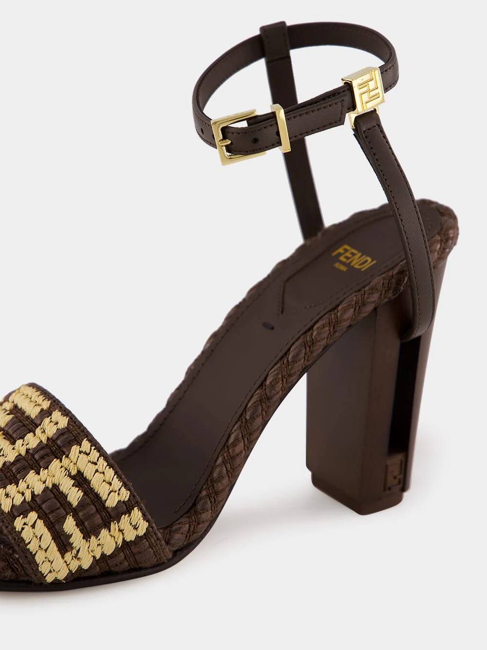 Brown Braided High-Heel Sandals - Image 6