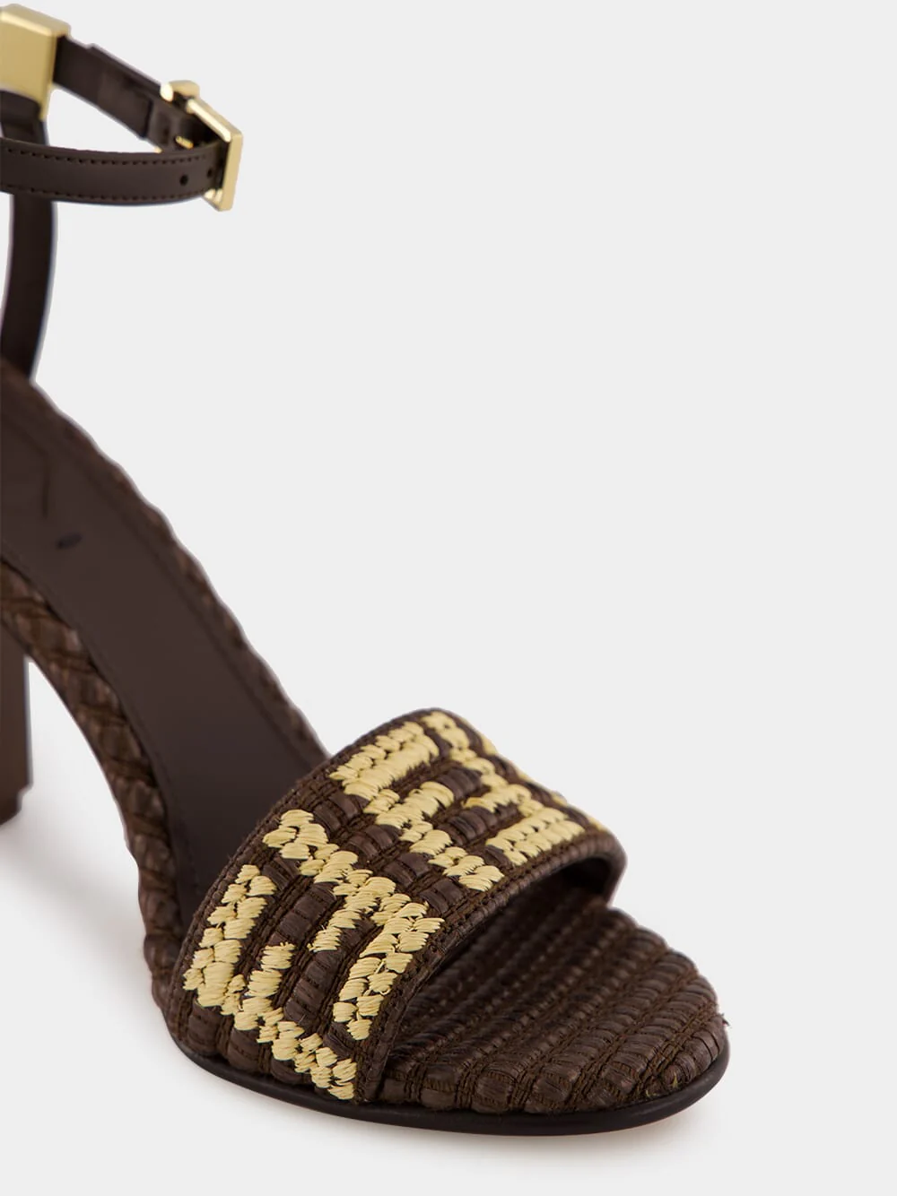 Brown Braided High-Heel Sandals - Image 7