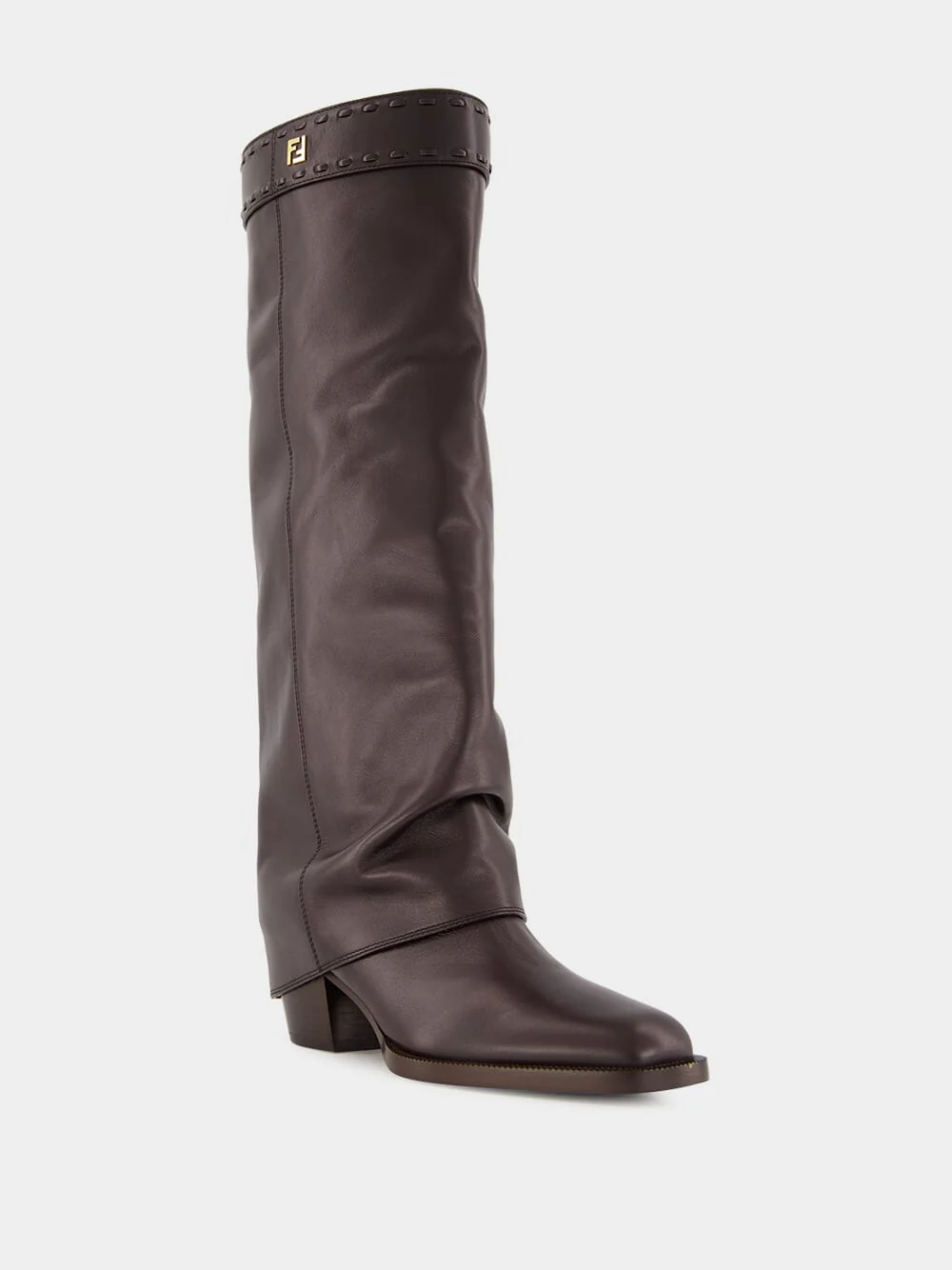 Brown Leather High-Heeled Boots - Image 3