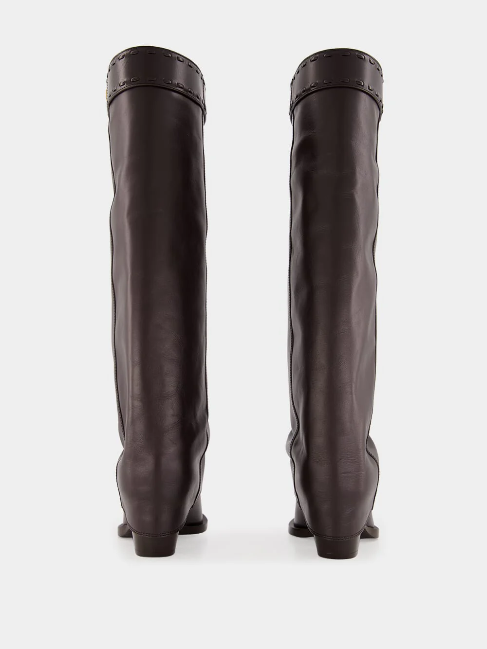Brown Leather High-Heeled Boots - Image 5