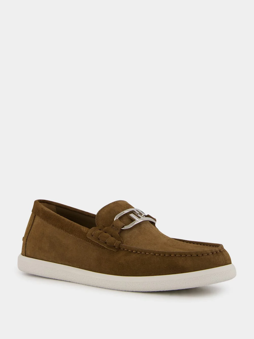 Brown O'Lock Light Suede Loafers - Image 2