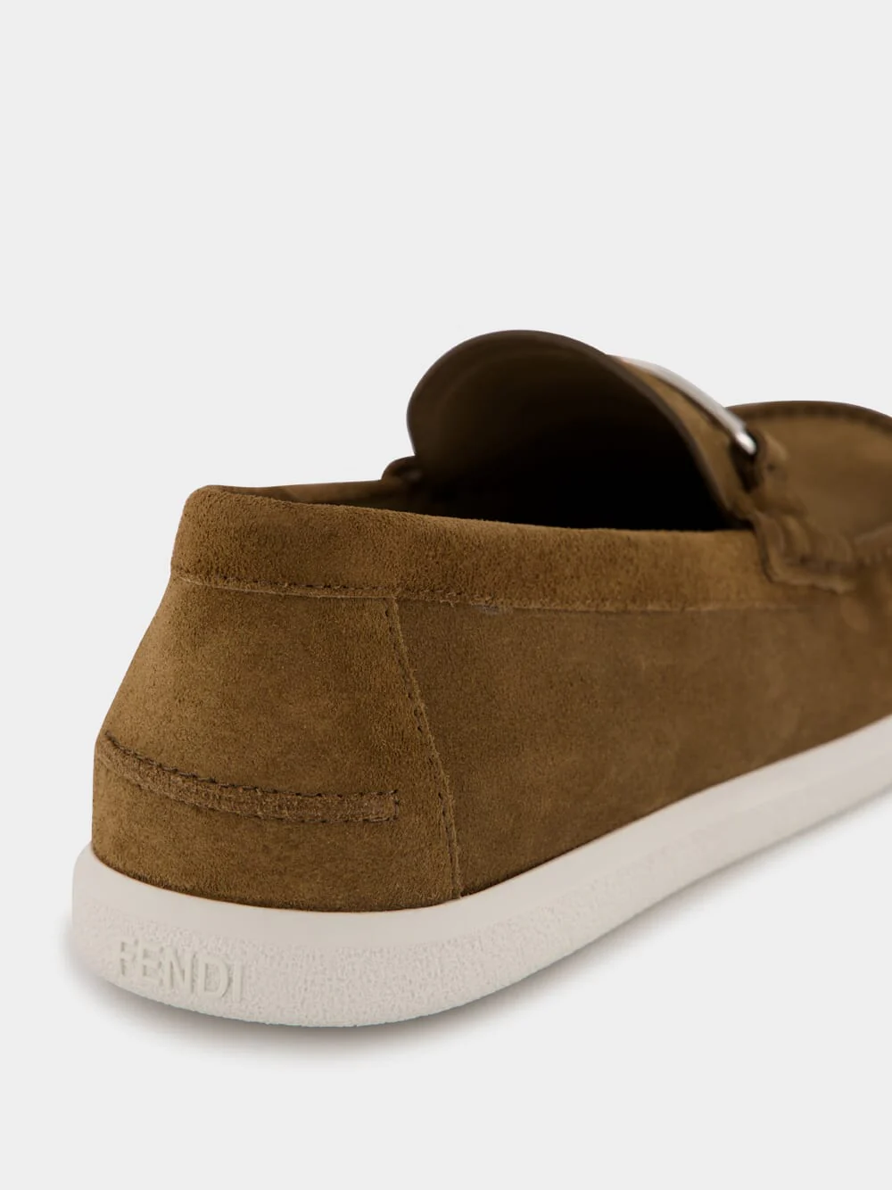 Brown O'Lock Light Suede Loafers - Image 6