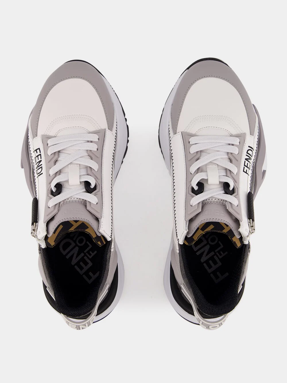 Flow Grey Leather Low-Top Sneakers - Image 4