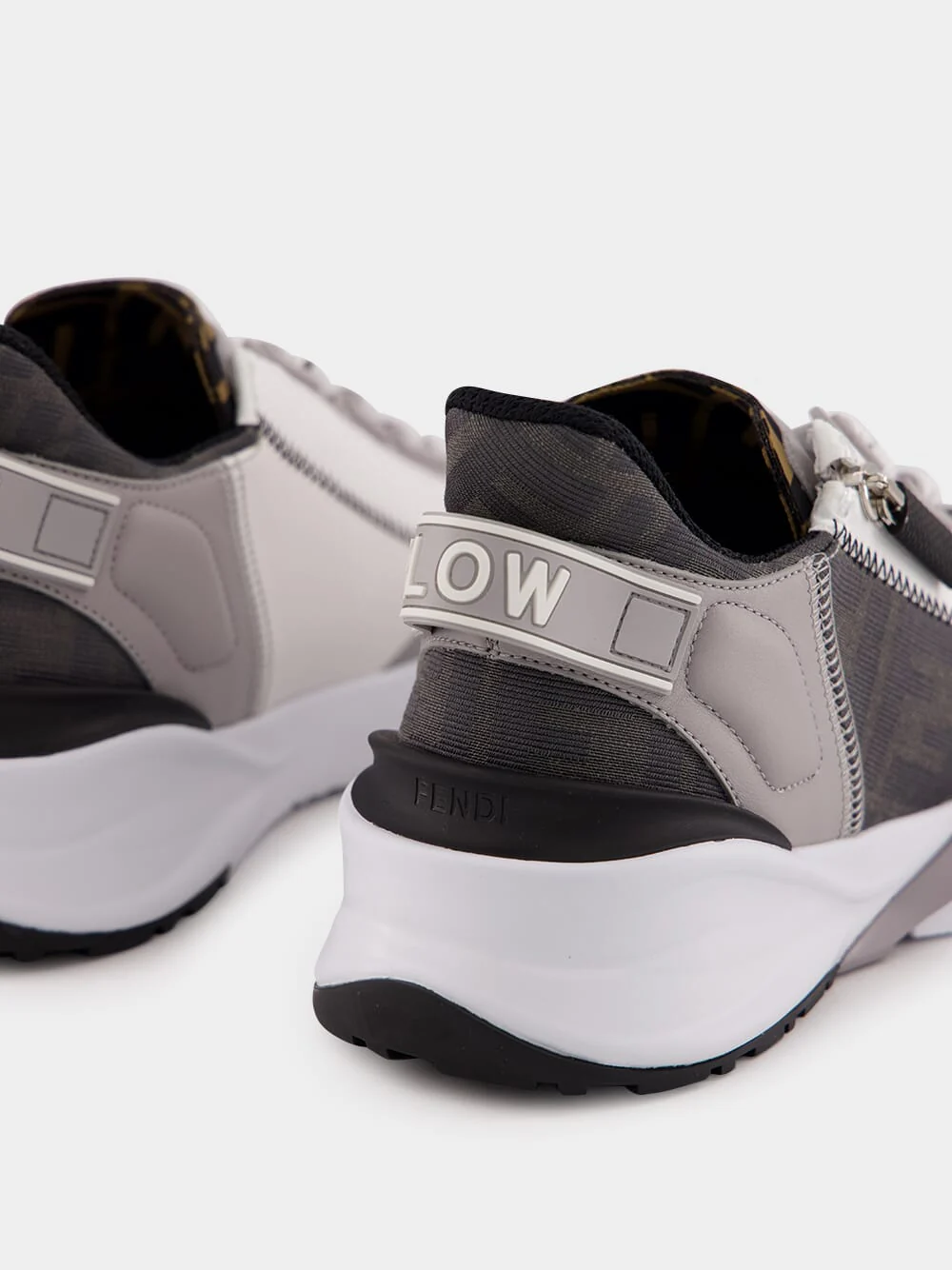 Flow Grey Leather Low-Top Sneakers - Image 6