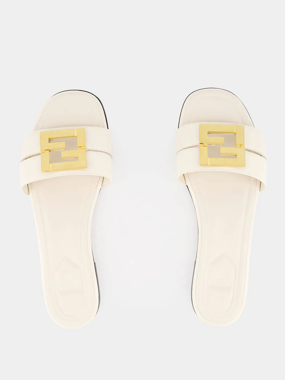 White Leather FFold Sandals - Image 3