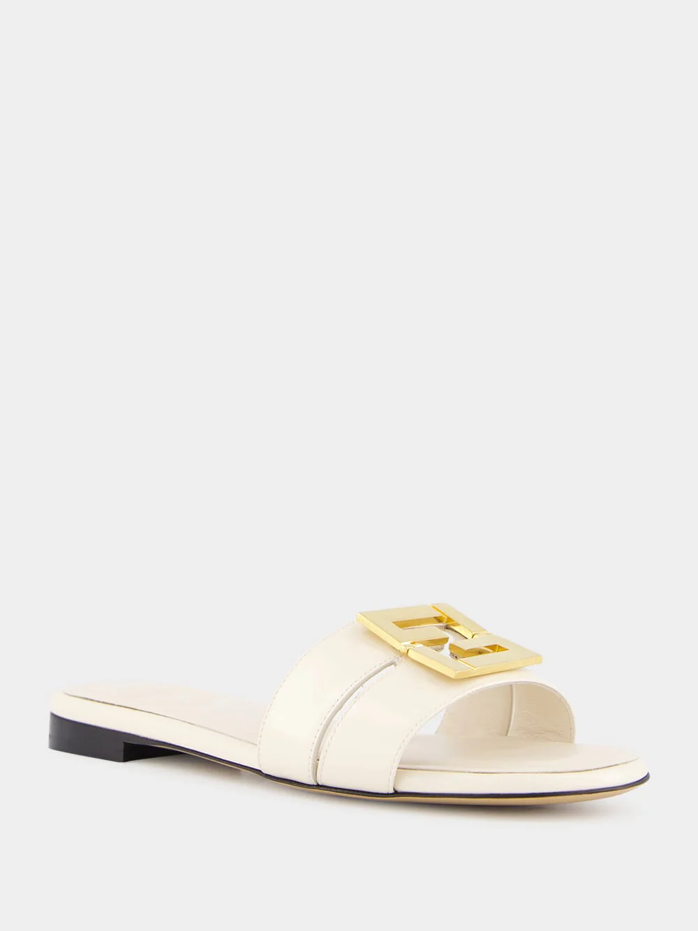 White Leather FFold Sandals - Image 7