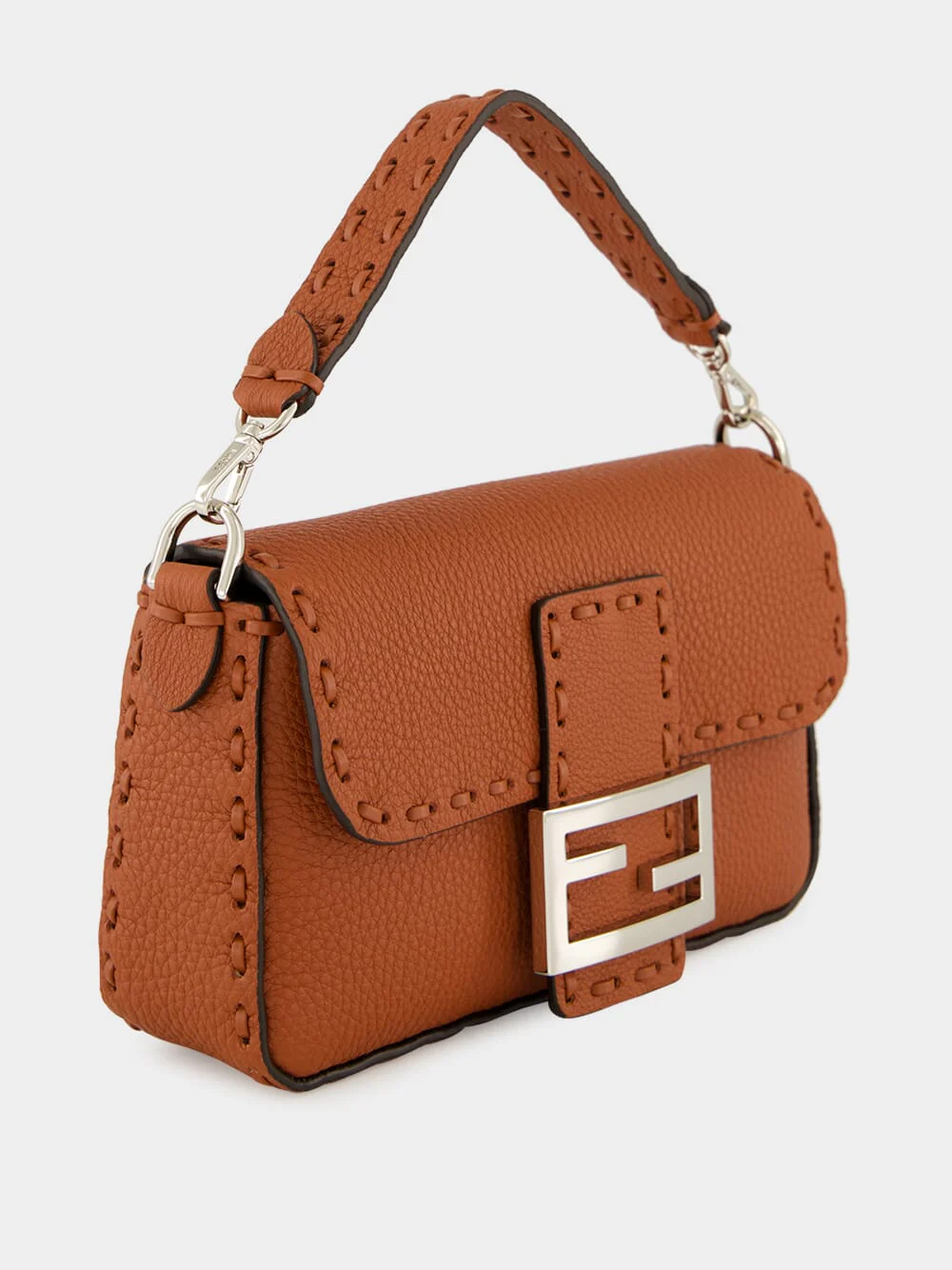 Sienna Brown Baguette Mini Selleria Bag - Image 3