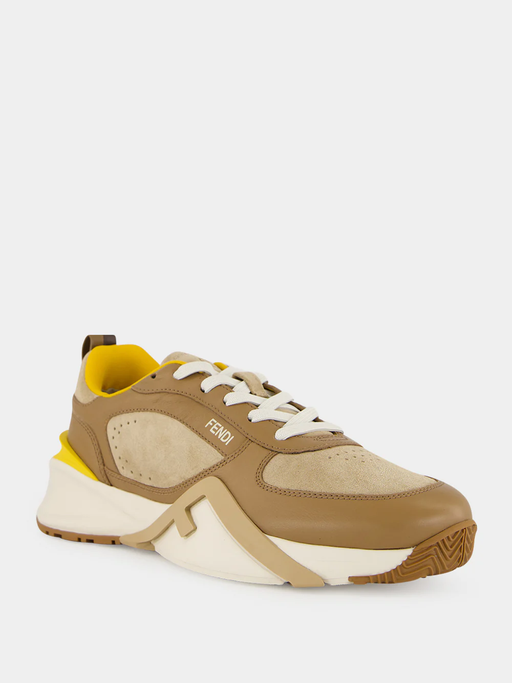 Flow Brown Leather Low-Top Sneakers - Image 2