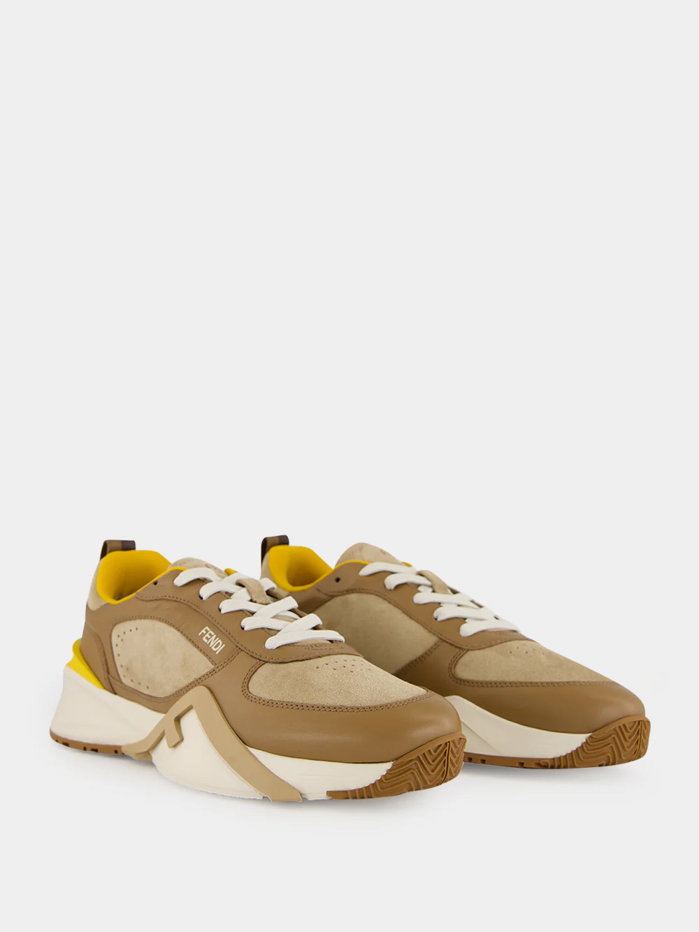 Flow Brown Leather Low-Top Sneakers - Image 3
