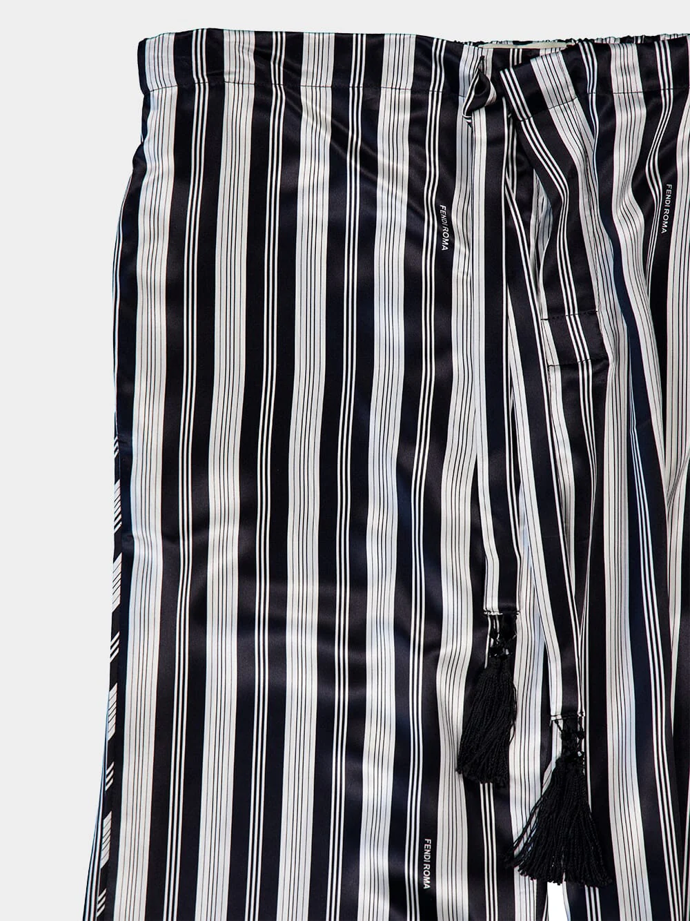 Striped Silk Satin Trousers - Image 3