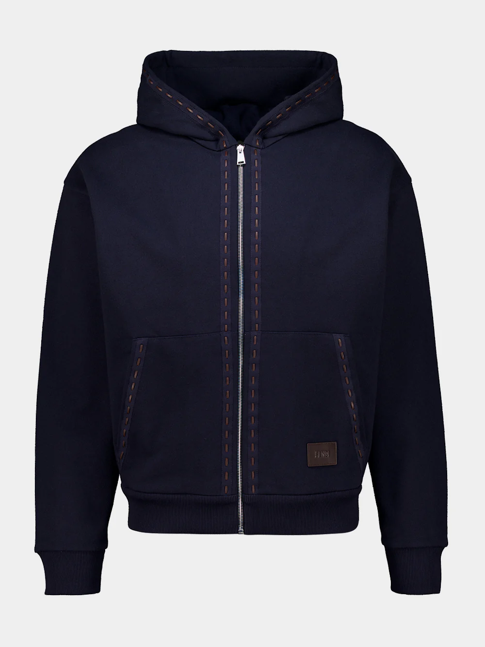 Navy Hooded Zip-Up Sweatshirt - Image 2