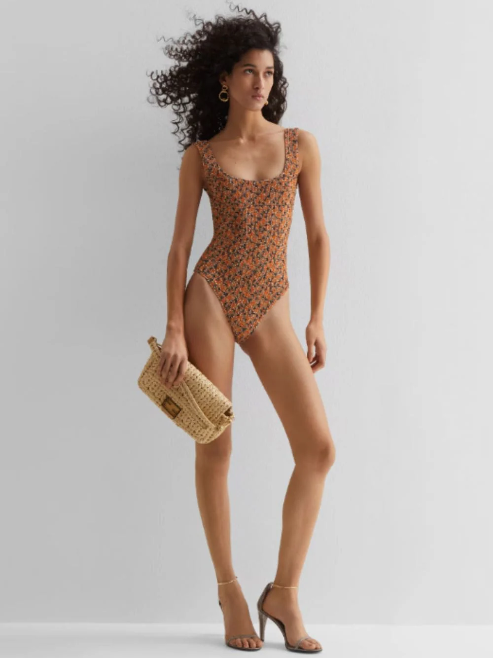 Mini FF Puzzle Orange Swimsuit