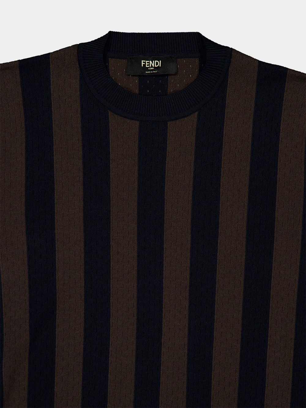 Brown and Blue Pequin Silk Cotton Jumper - Image 3