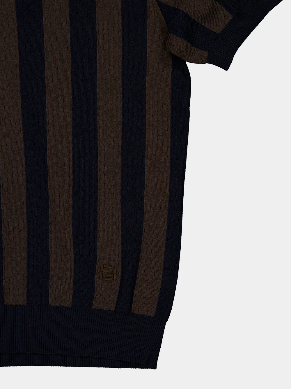Brown and Blue Pequin Silk Cotton Jumper - Image 4