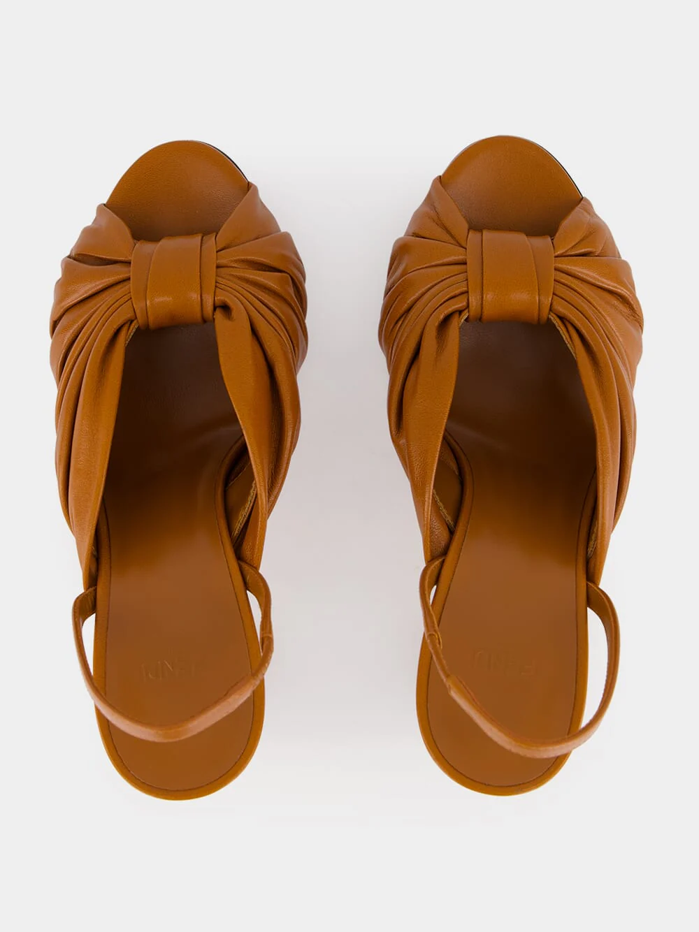 Tan Arco Nappa Slingback Heels - Image 4