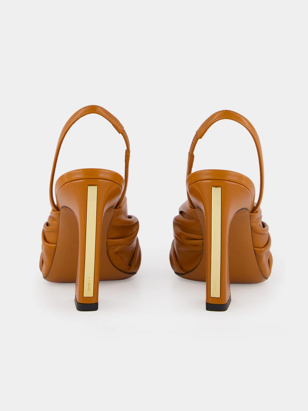 Tan Arco Nappa Slingback Heels - Image 5