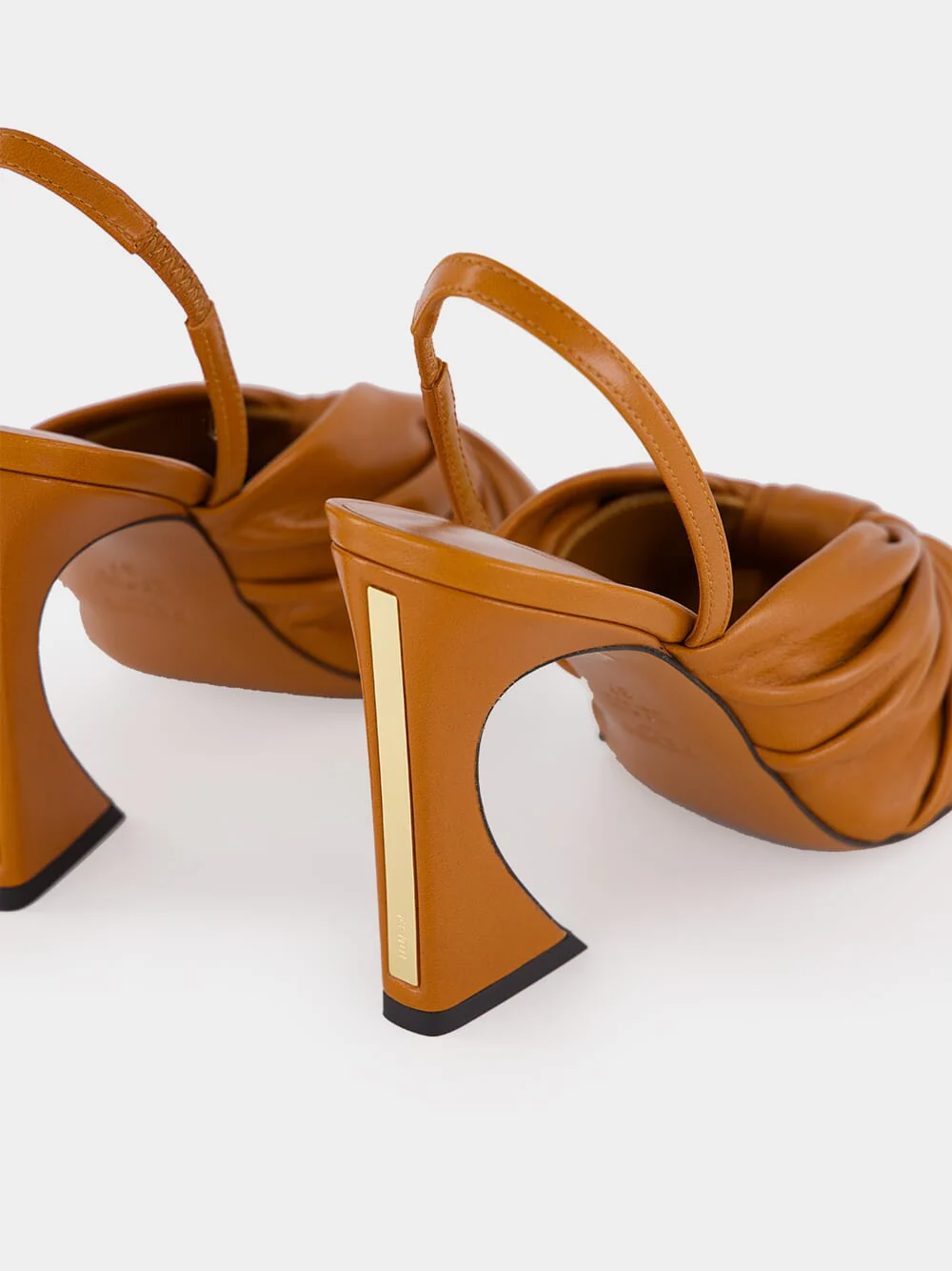 Tan Arco Nappa Slingback Heels - Image 6