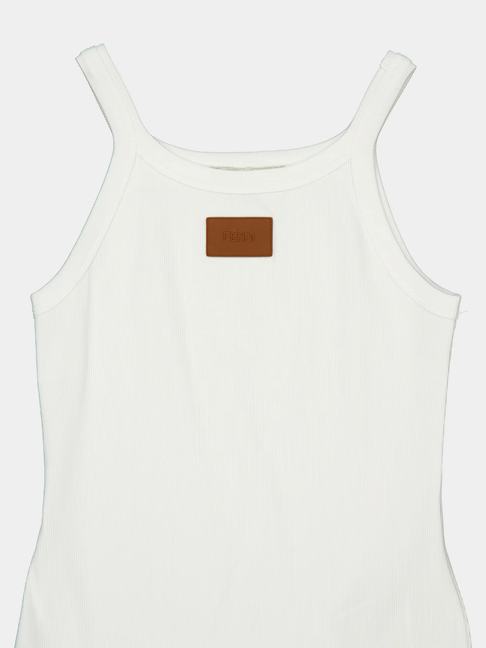 White Cotton Slim-Fit Tank Top - Image 3