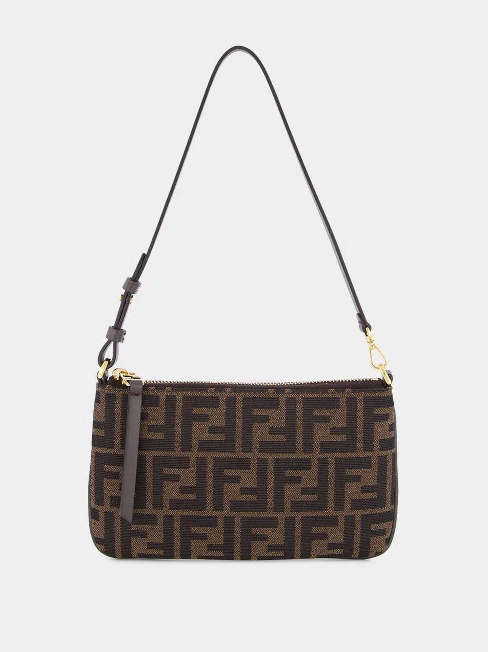 Tobacco Brown Flat Baguette Pouch