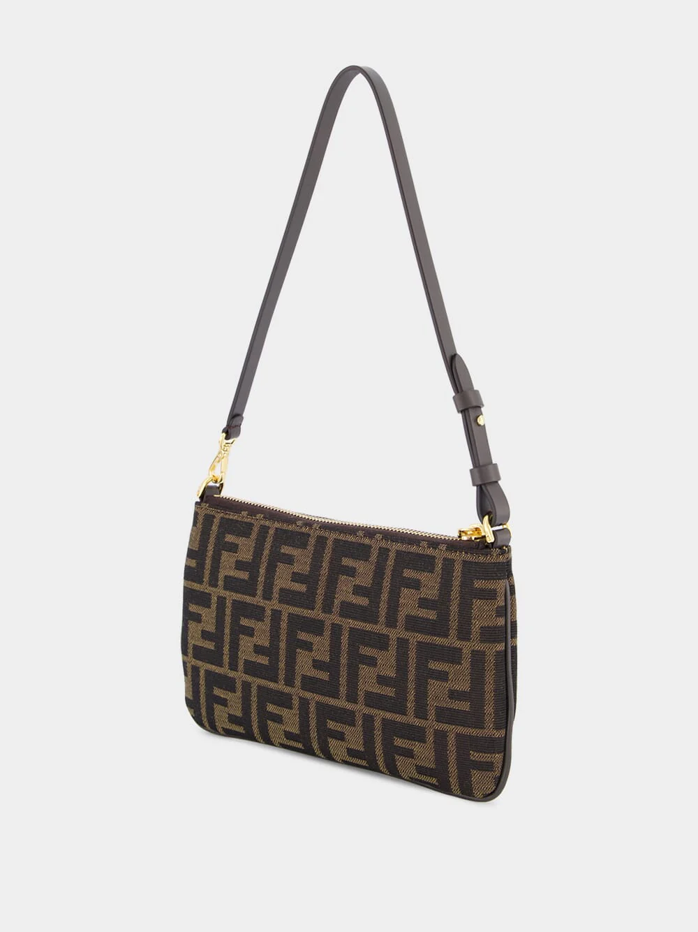 Tobacco Brown Flat Baguette Pouch - Image 4