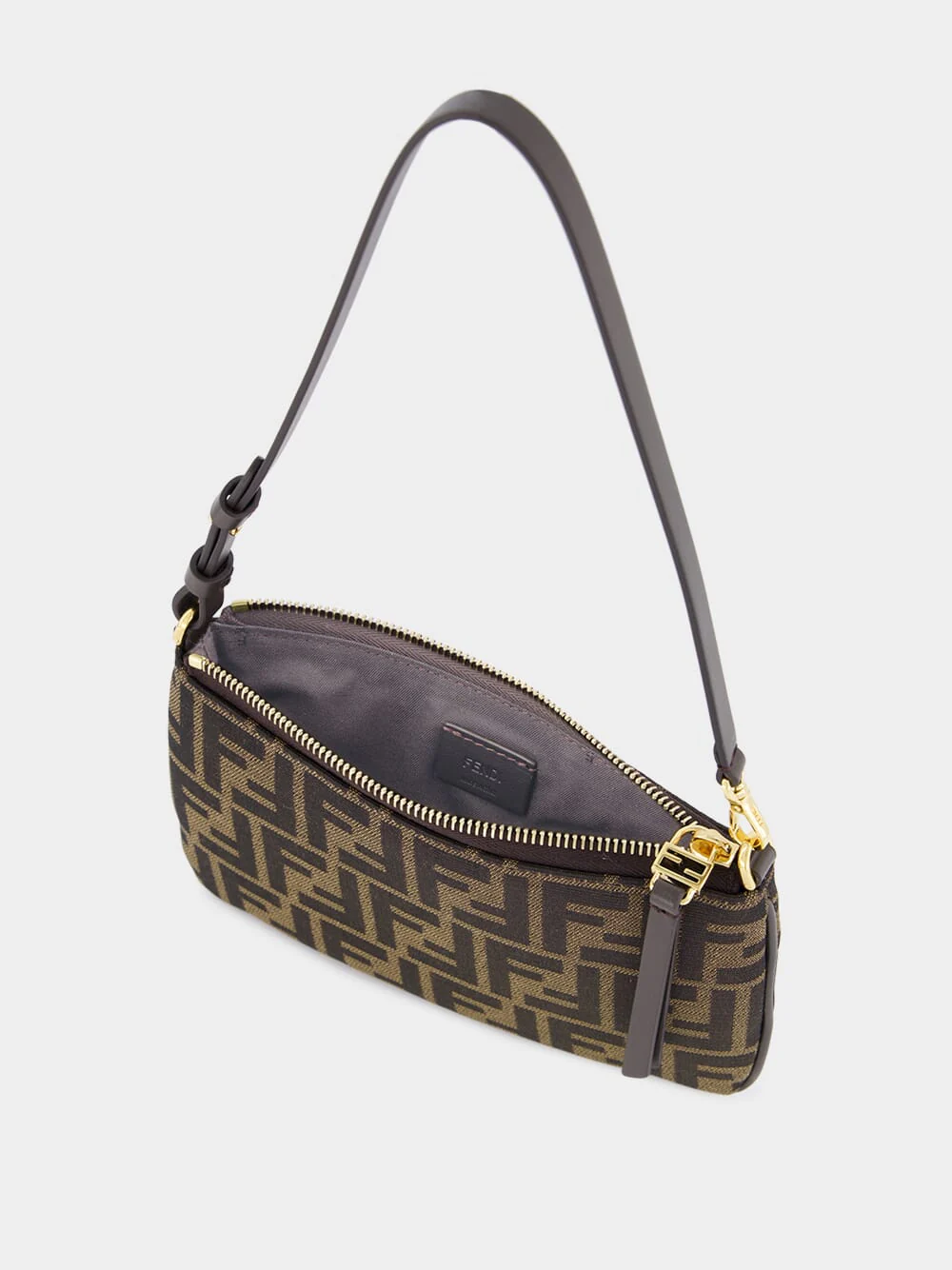 Tobacco Brown Flat Baguette Pouch - Image 5