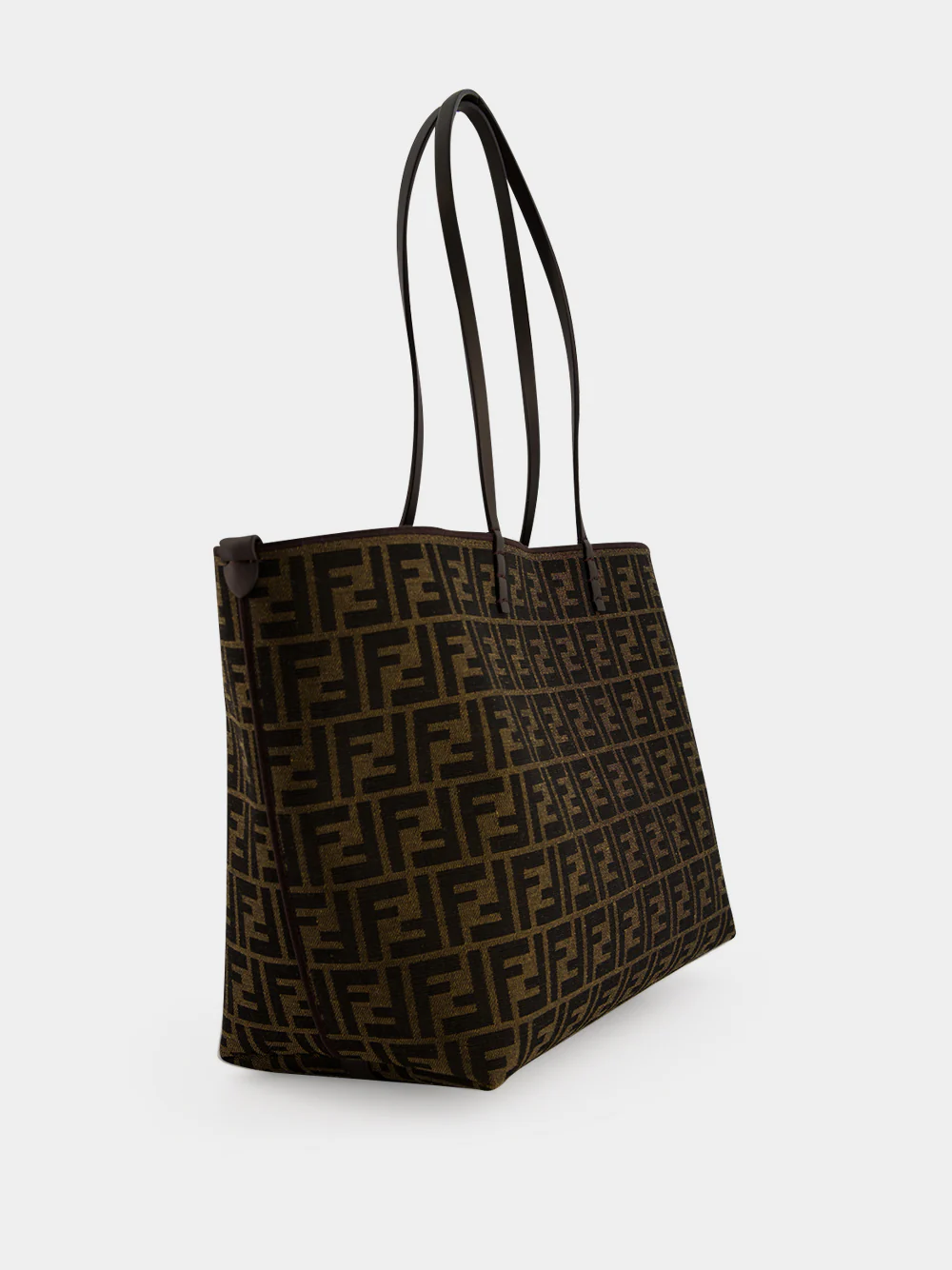 Tobacco Brown FF Medium Roll Shopper Bag - Image 2