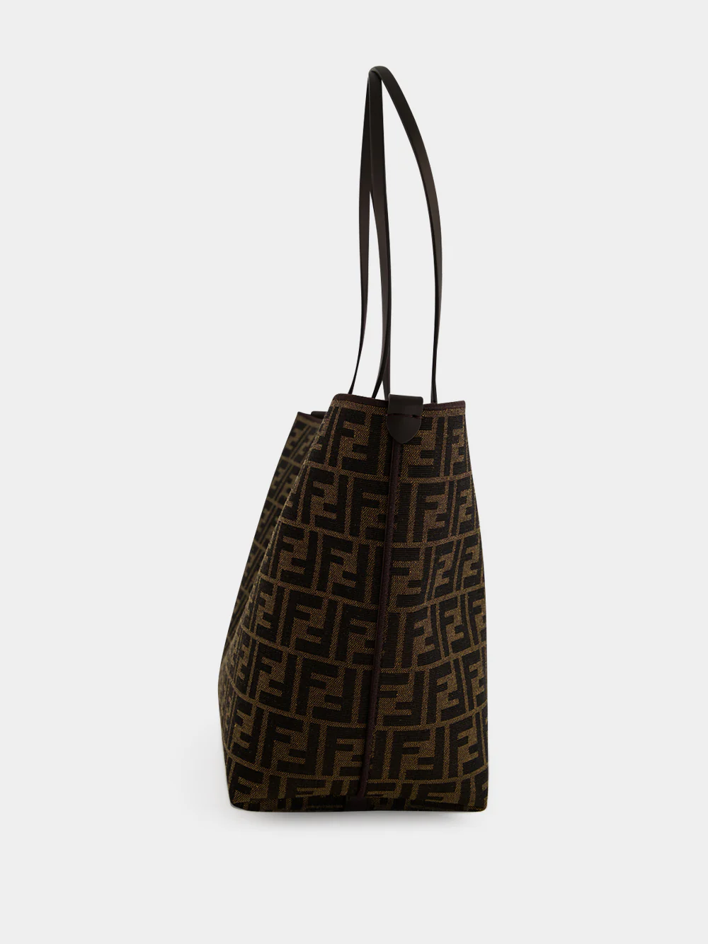 Tobacco Brown FF Medium Roll Shopper Bag - Image 3