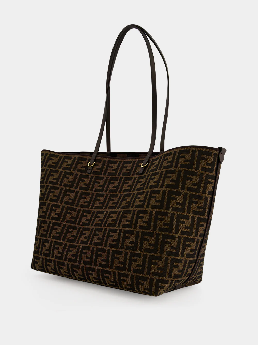 Tobacco Brown FF Medium Roll Shopper Bag - Image 4