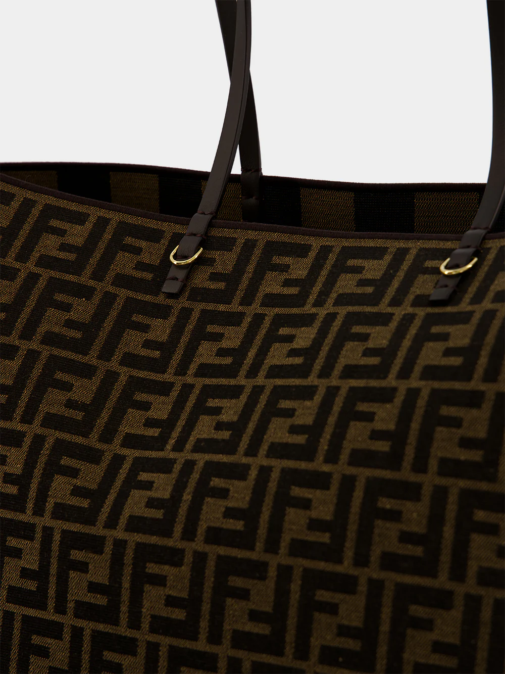 Tobacco Brown FF Medium Roll Shopper Bag - Image 6