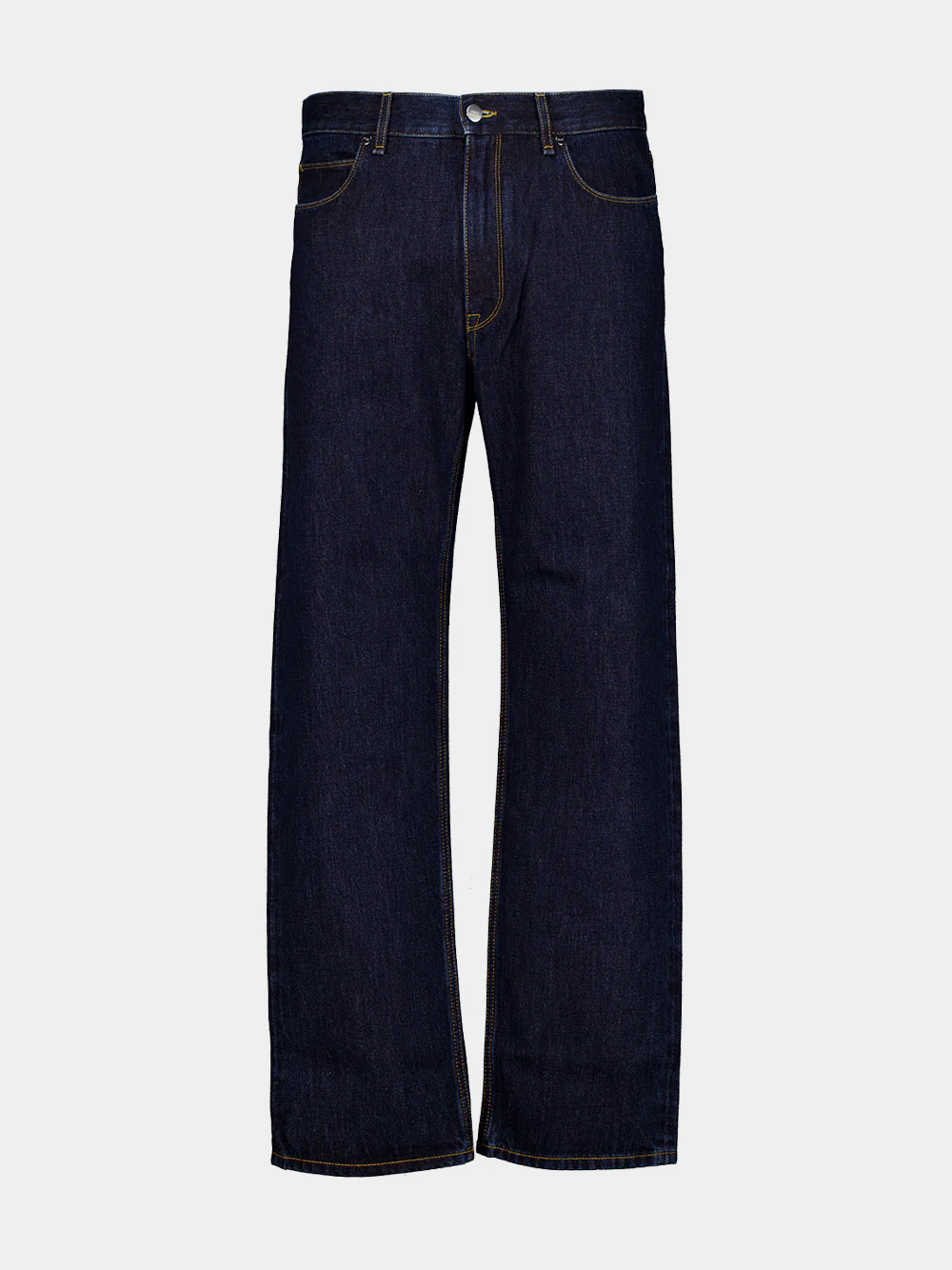 Dark Blue Straight-Leg Denim Jeans
