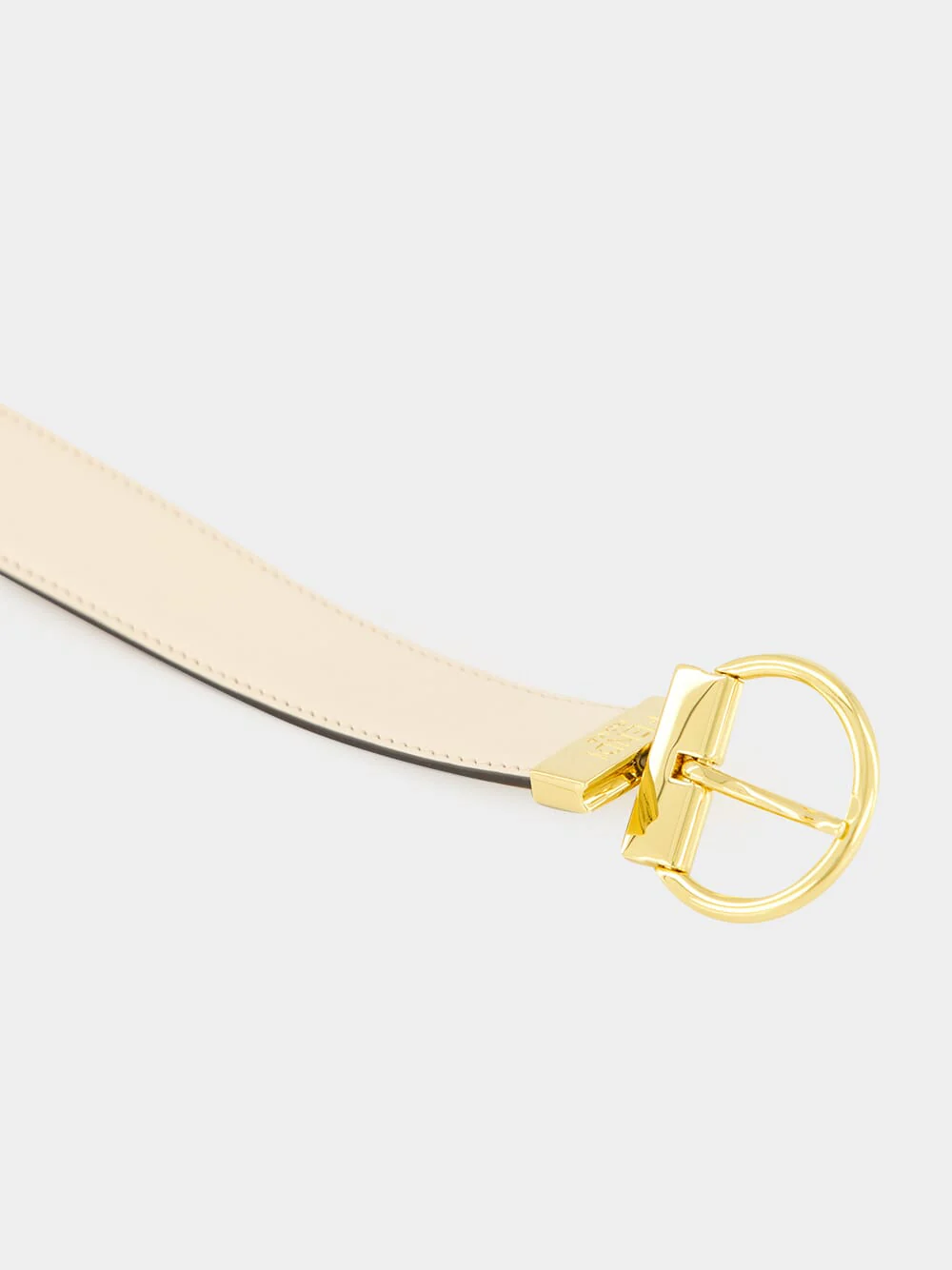 White and Cappuccino Reversible FF Leather Belt - Image 3