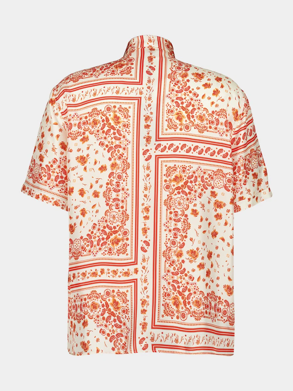 White and Red Bandana Silk Shirt - Image 2