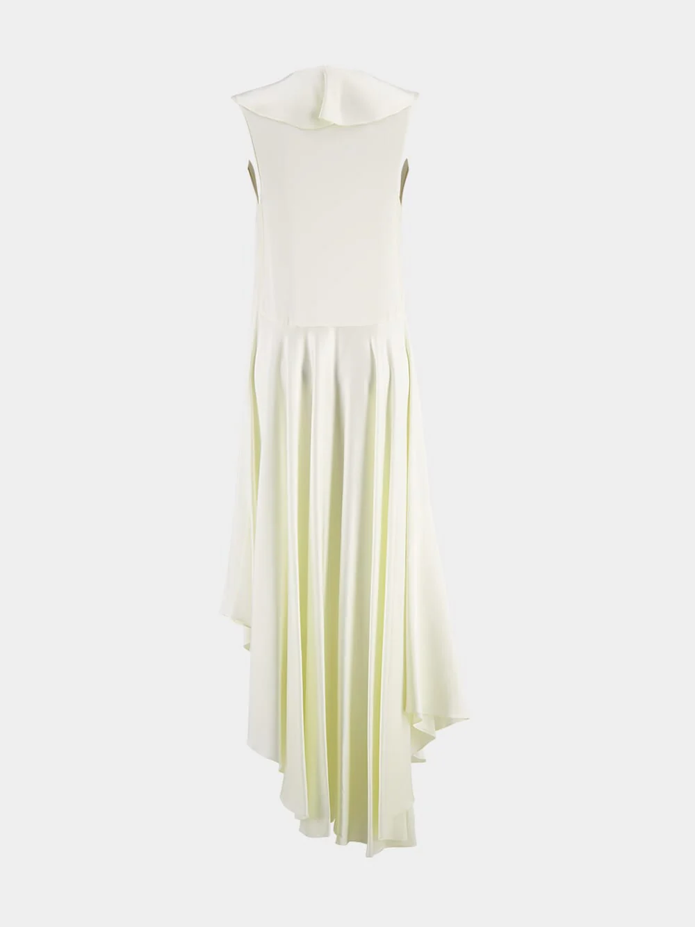 White Asymmetric Bias-Cut Dress - Image 2