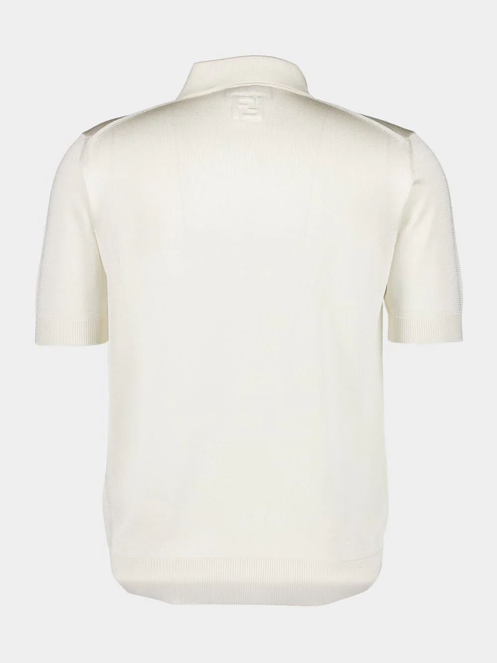 White Asymmetric Button Polo Shirt - Image 2