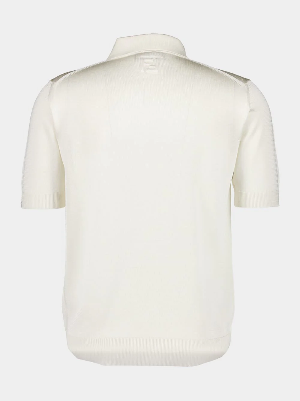 White Asymmetric Button Polo Shirt - Image 7