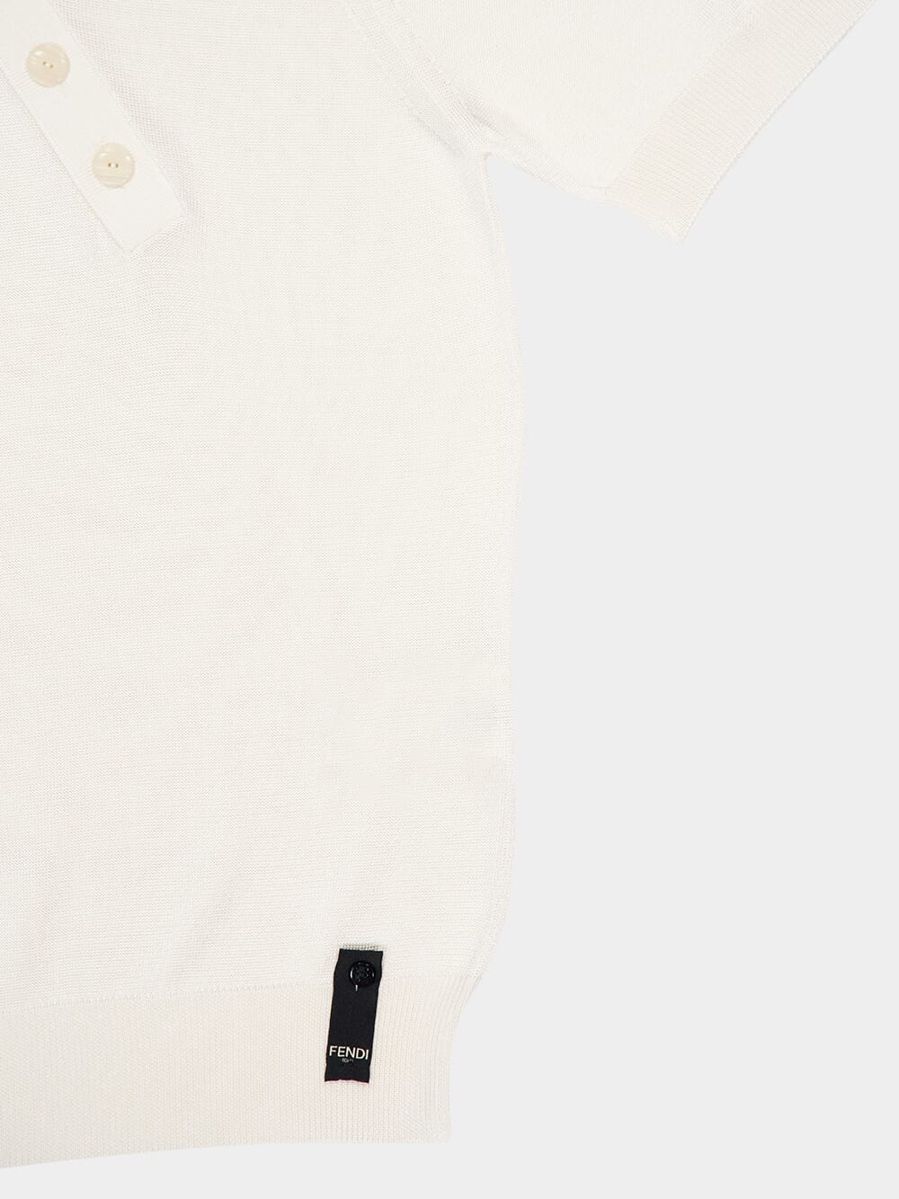 White Asymmetric Button Polo Shirt - Image 9