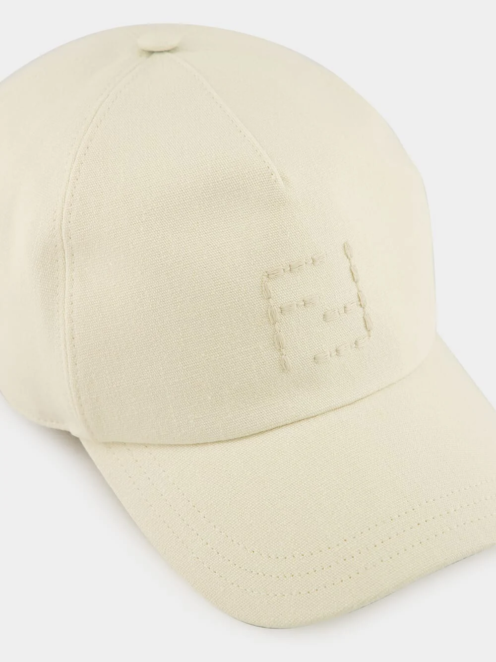 White Canvas Baseball Cap - Image 3