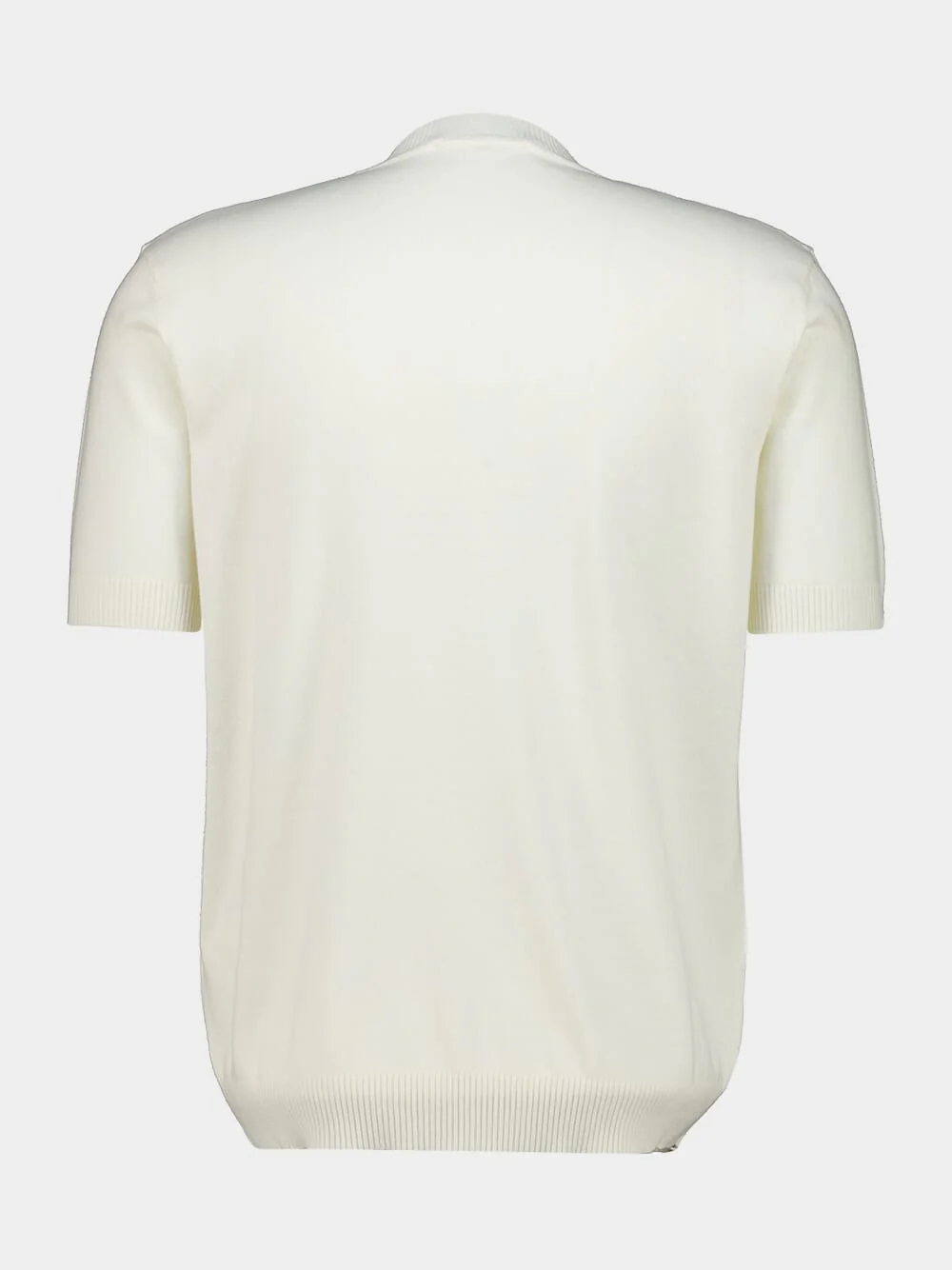 White Cotton and Cashmere Short-Sleeve Jumper - Image 2