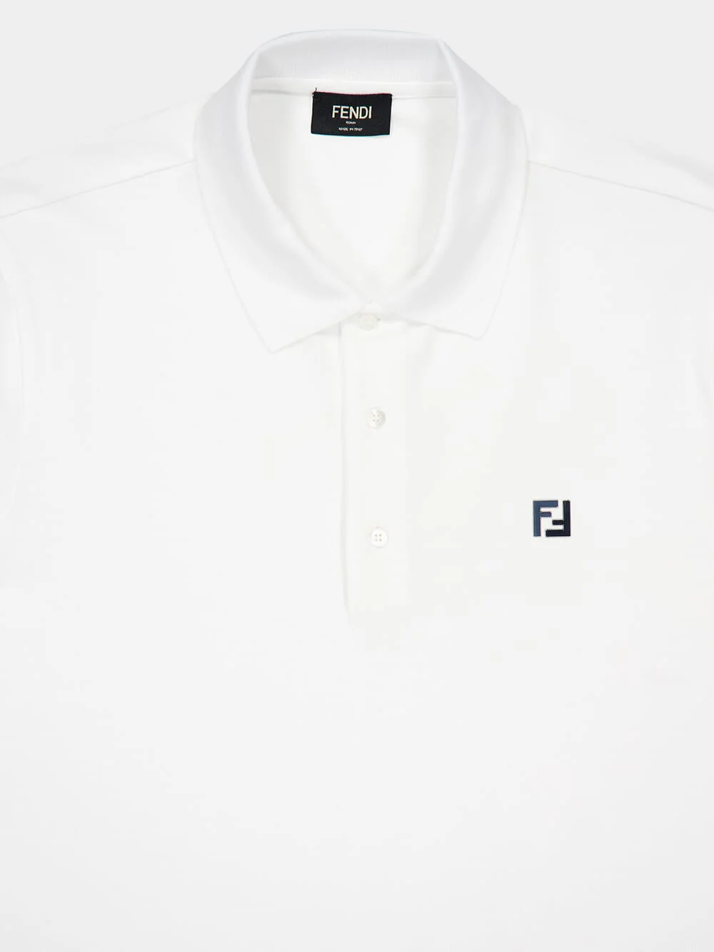 White Cotton Piqué Polo Shirt - Image 3