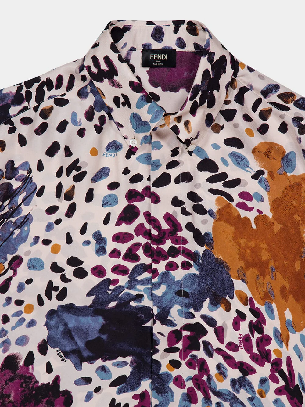 White Falena Print Silk Shirt - Image 4
