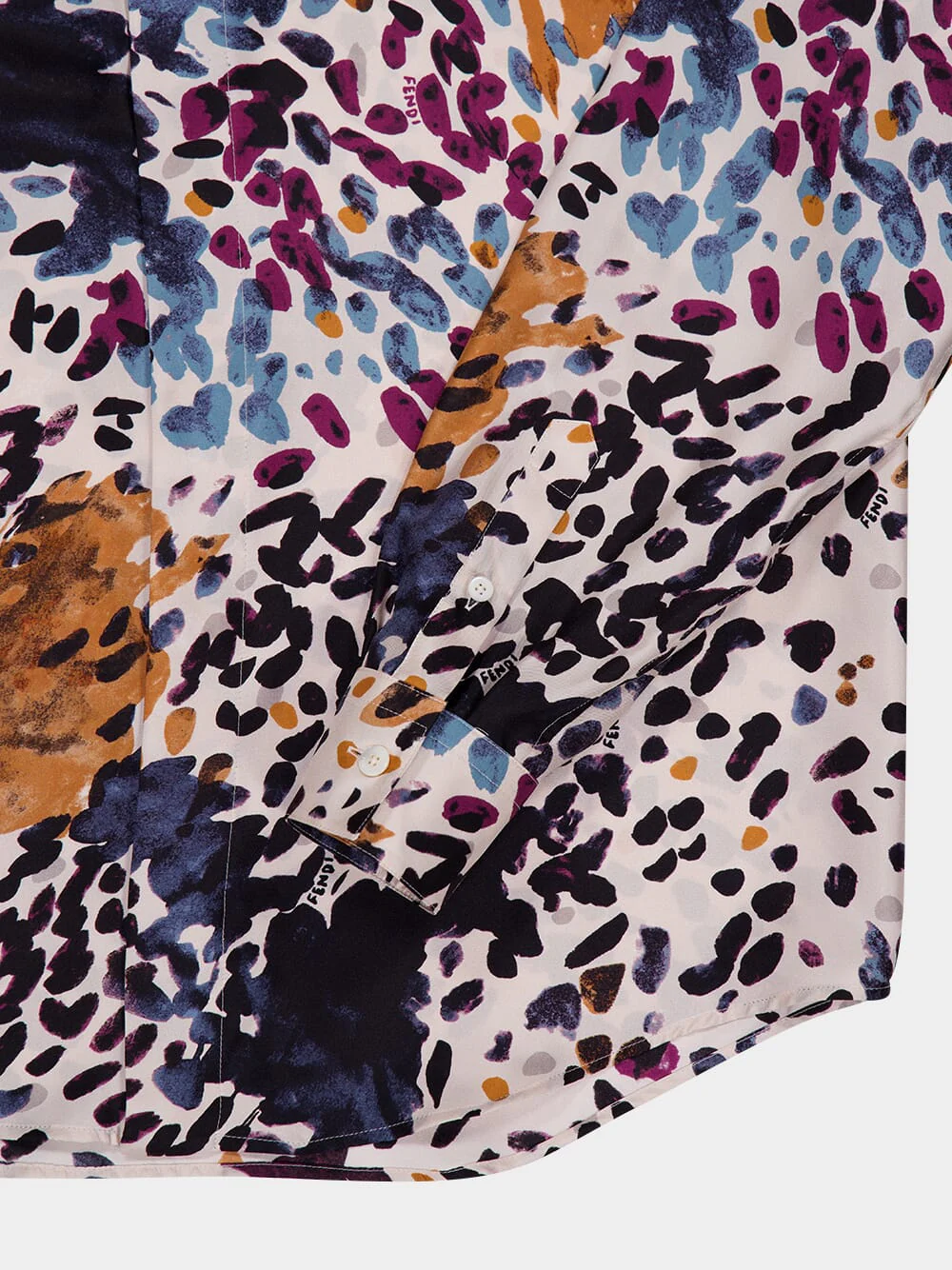 White Falena Print Silk Shirt - Image 5