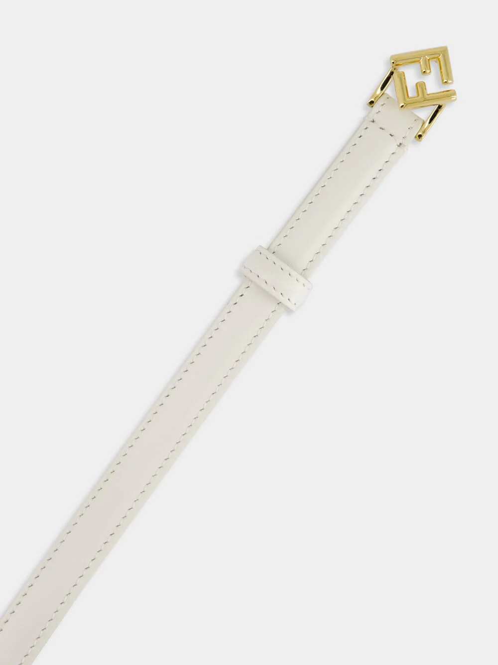 White FF Diamonds Leather Belt - Image 2