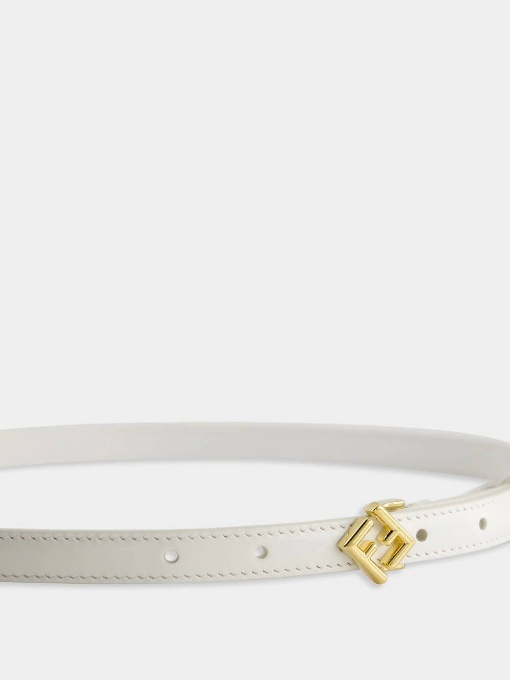 White FF Diamonds Leather Belt - Image 3