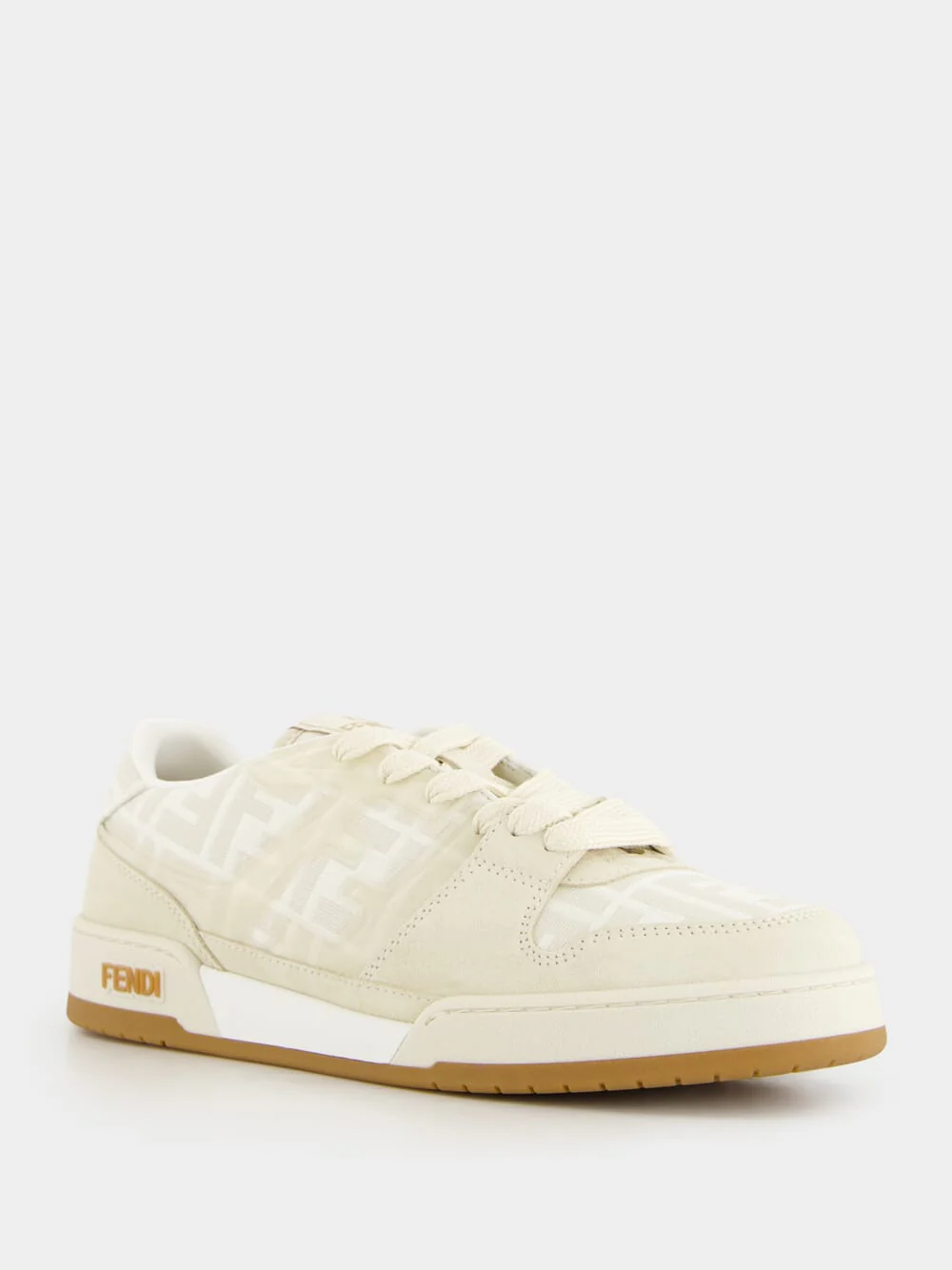 White FF Jacquard Match Sneakers - Image 2
