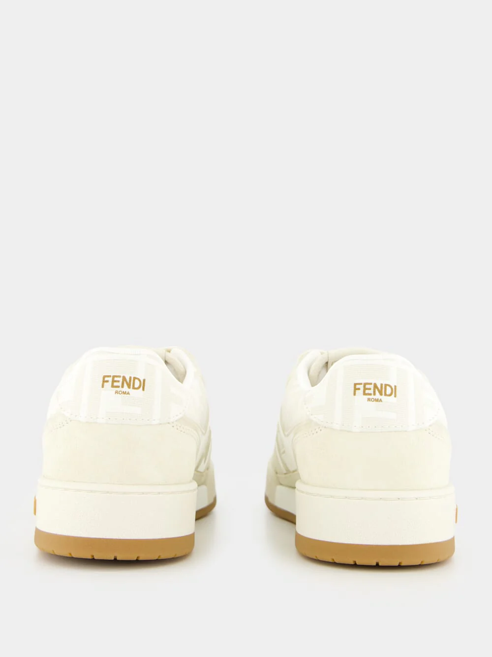 White FF Jacquard Match Sneakers - Image 5