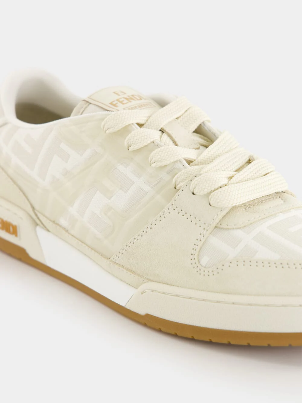 White FF Jacquard Match Sneakers - Image 7