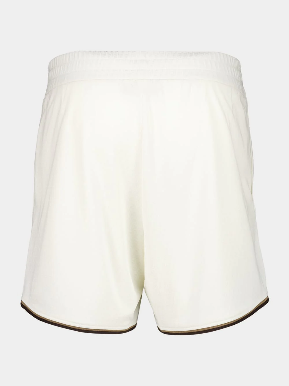 White FF Jacquard Shorts with Pequin Trim - Image 2