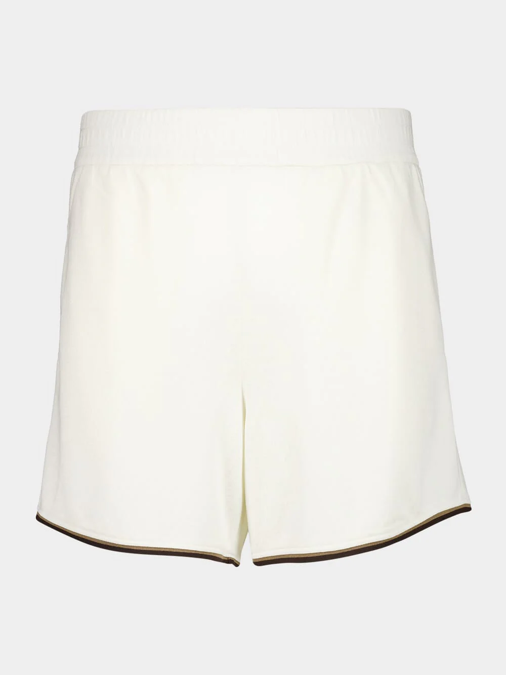 White FF Jacquard Shorts with Pequin Trim - Image 4