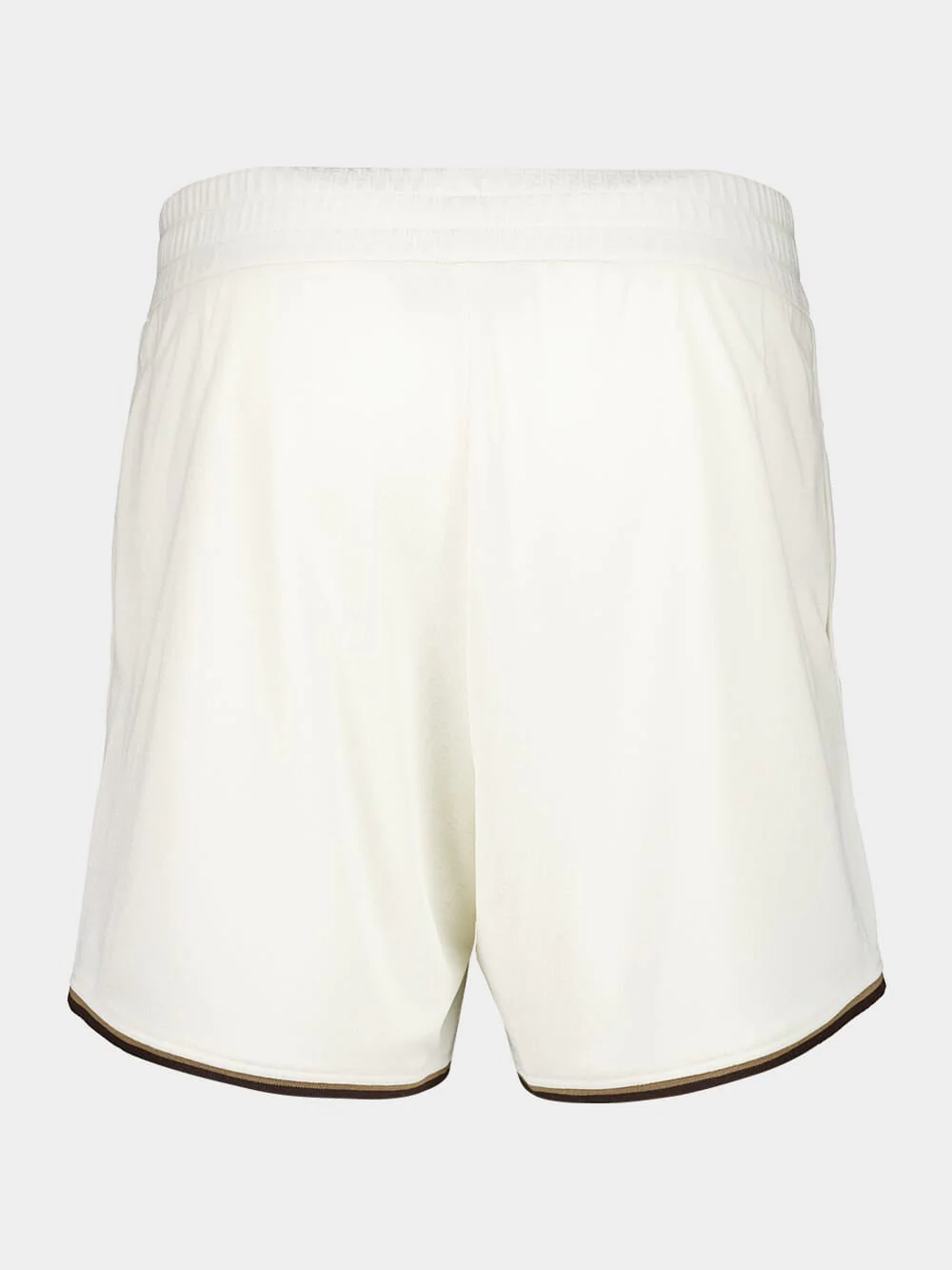White FF Jacquard Shorts with Pequin Trim - Image 5
